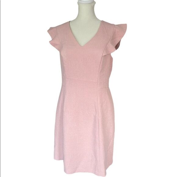 Gal Meets Glam Laurie pink shift dress with flutter sleeves size 12P EUC - Picture 1 of 14